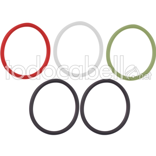 BAG 5 SILICONE HAIR ELASTIC COLORS