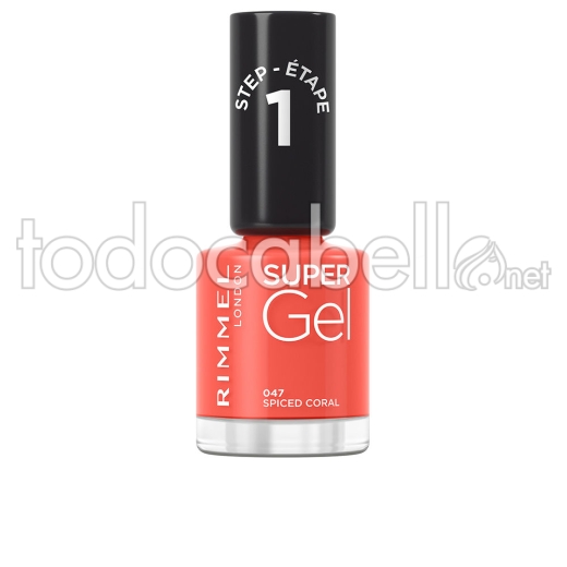 Rimmel London Super Gel Esmalte De Uñas #047-spiced Coral 12 Ml