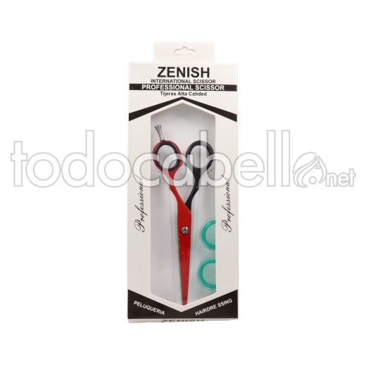 Zenish Tijera Profesional Metal Rojo Negro 6"