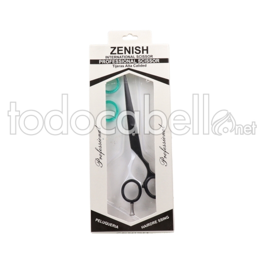 Zenish Tijera Profesional Metal Blanco Negro 6"