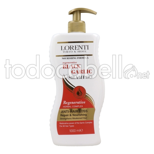 Lorenti Hair Champú 1000 Ml Black Garlik