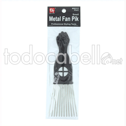 Beauty Town Peine Profesional Metal Fan Pik Pequeño Negro (09312)