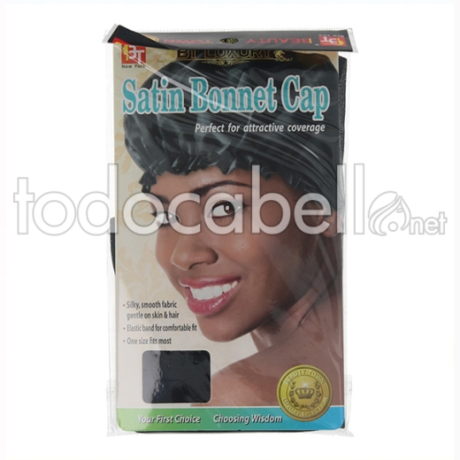 Beauty Town Luxury Satin Bonnet Cap Negro (21215)