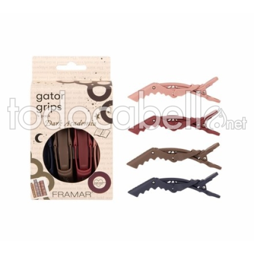 Framar Pinzas Gator Grips Dark Academia 4 unidades