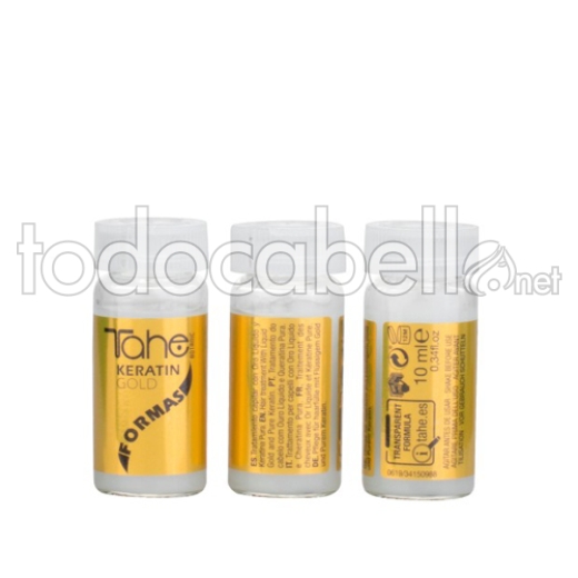 Tahe Botanic Keratin Gold Ampoules Shapes .Oro Liquid Pure Keranite