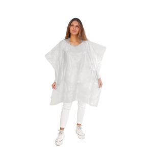 BAG 50 DISPOSABLE WHITE CAPES 145CM X 110 CM