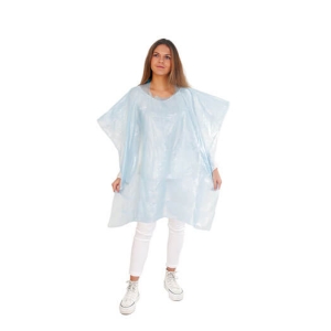 BAG 50 DISPOSABLE BLUE CAPES 145CM X 110 CM